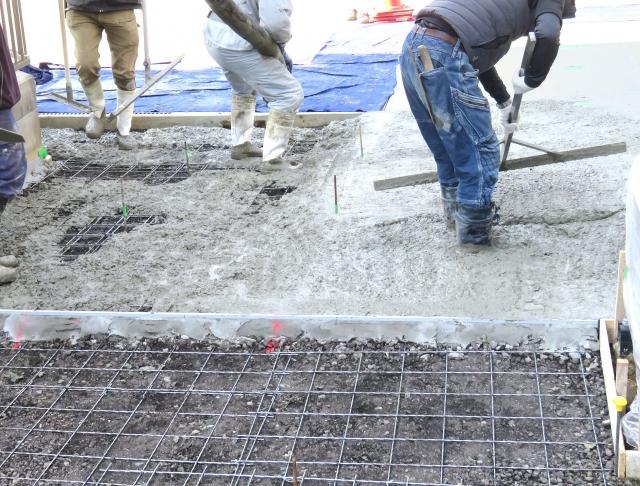 土間コンクリート打設